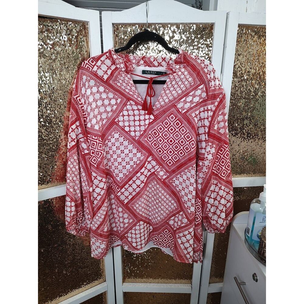 Lauren Ralph Lauren Plus Size Blouse Bohemian 2XL